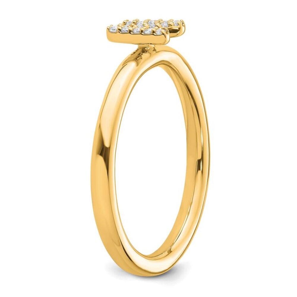 Kazi Luxury 14k Yellow Gold Stackable Diamond Ini… - image 6
